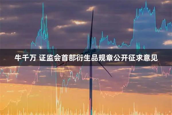 牛千万 证监会首部衍生品规章公开征求意见