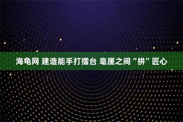 海龟网 建造能手打擂台 毫厘之间“拼”匠心